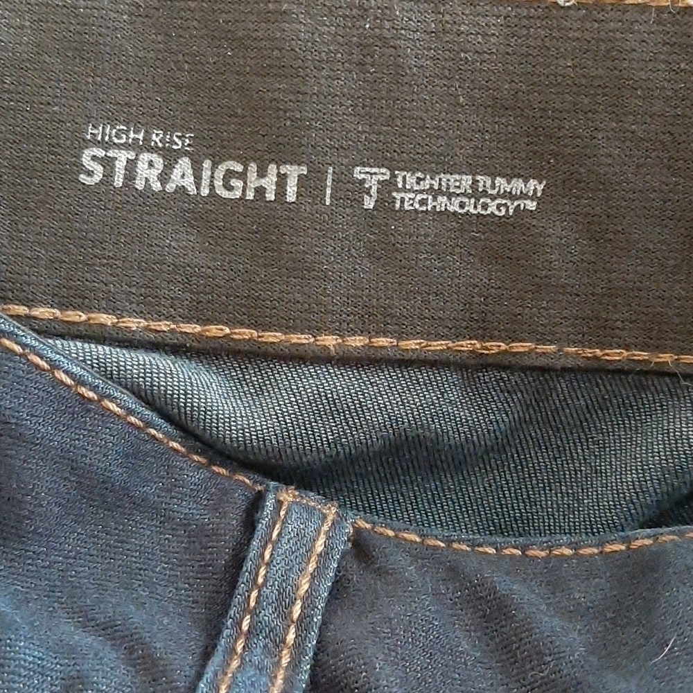 Lane Bryant Straight Leg Dark Wash High Rise Tighter Tummy Jeans Size 22 Short
